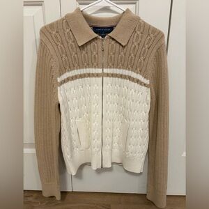 Tommy Hilfiger Women's Tan and Cream Cardigan